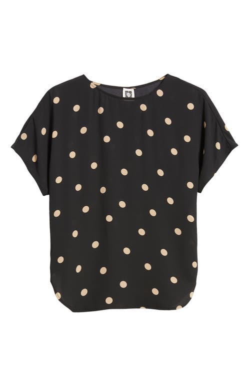 Shop Anne Klein Polka Dot Blouse In Anne Black/latte