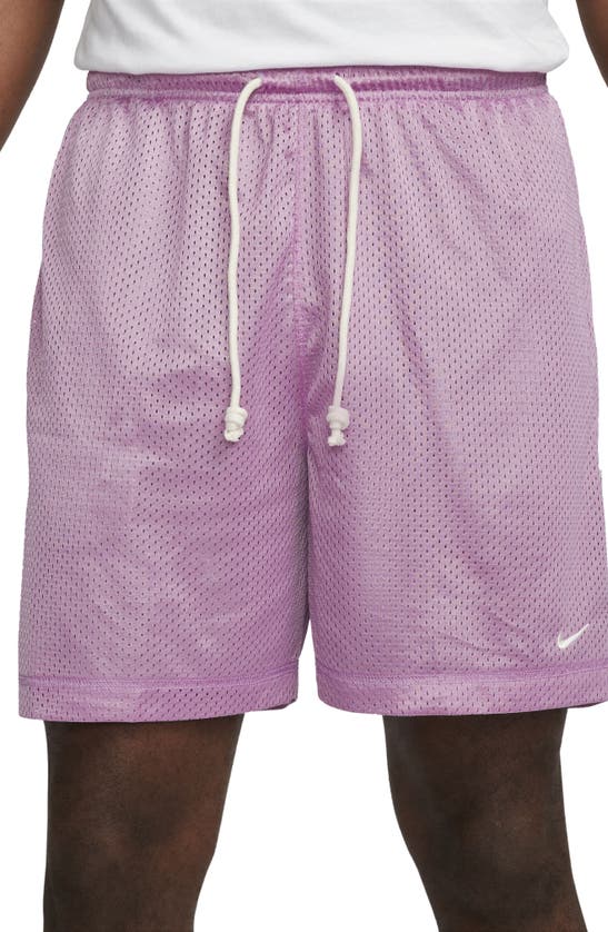 Nike Dri-fit Reversible Basketball Shorts In Orchid/ Grey Heather/ Ivory