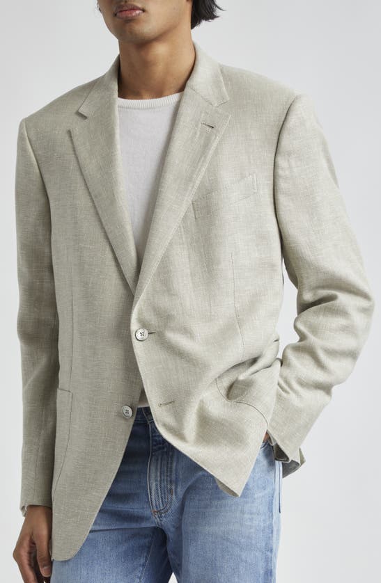 Shop Zegna Fairway Crossover Linen & Wool Blend Sport Coat In Lichene