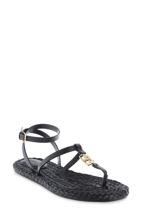 Givenchy Liquid 4G Logo Raffia Sandal Black at Nordstrom,