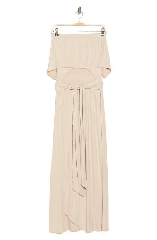 Shop Go Couture Front Cutout Maxi Dress In Sand