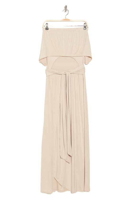 Go Couture Front Cutout Maxi Dress In Sand
