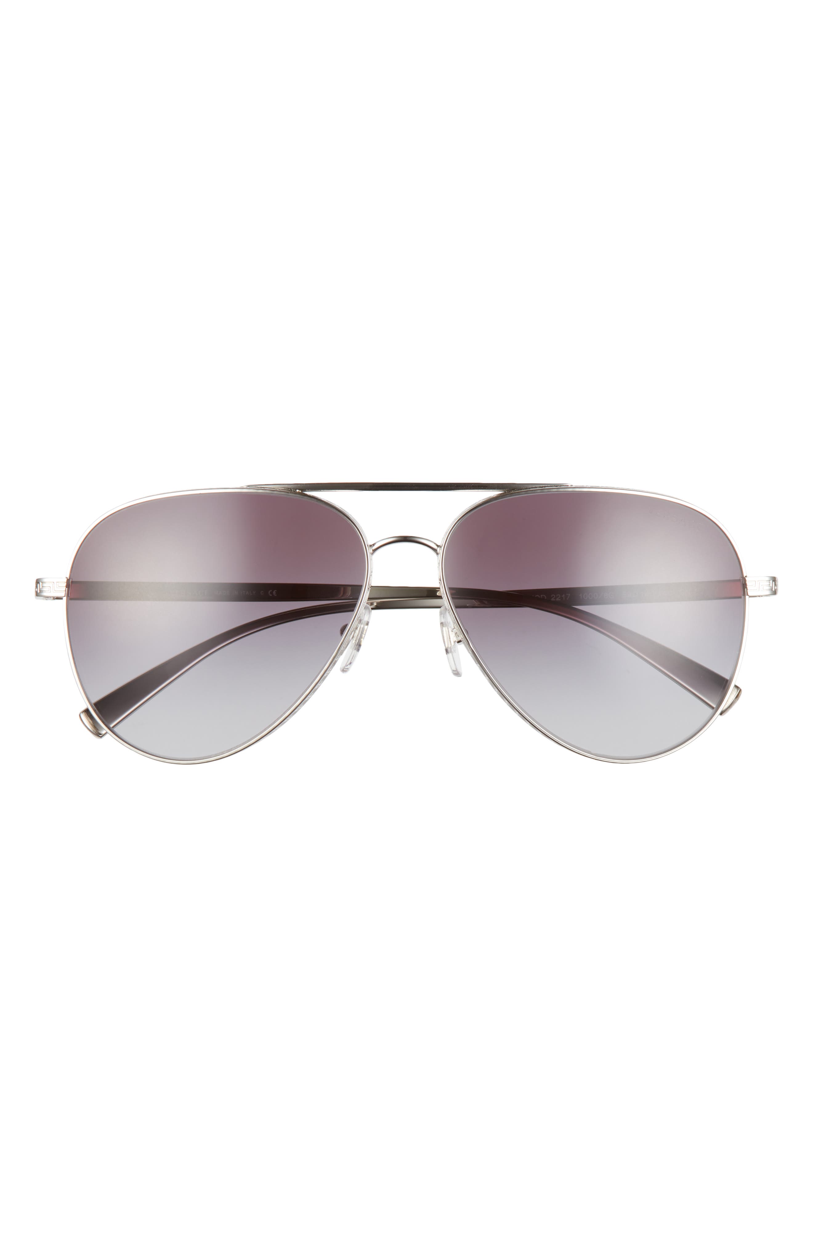 Versace 56mm Gradient Aviator Sunglasses in Silver/Grey Gradient at Nordstrom