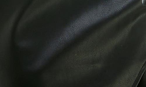 Nina Leonard Sleeveless Faux Leather Dress In Black