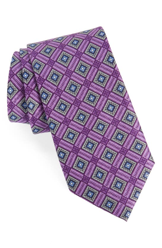 Nordstrom Geometric Silk Tie In Purple