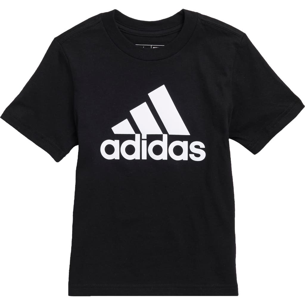 Adidas Originals Adidas Kids' Core Logo Cotton Jersey Graphic T-shirt In Black