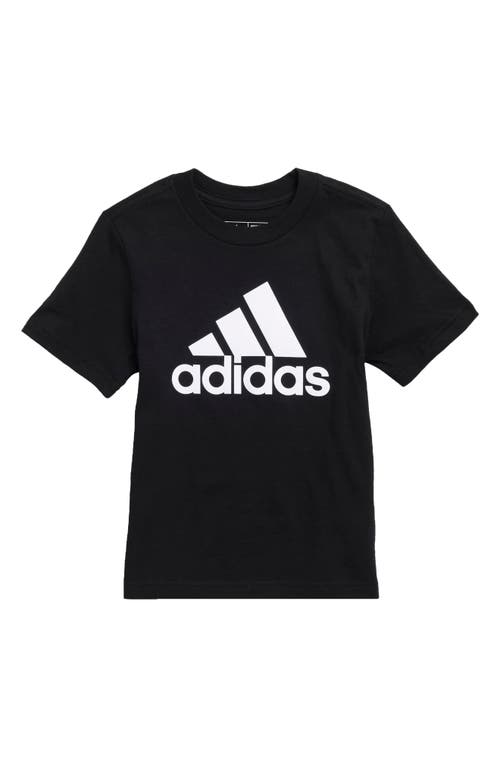 Shop Adidas Originals Adidas Kids' Core Logo Cotton Jersey Graphic T-shirt In Black