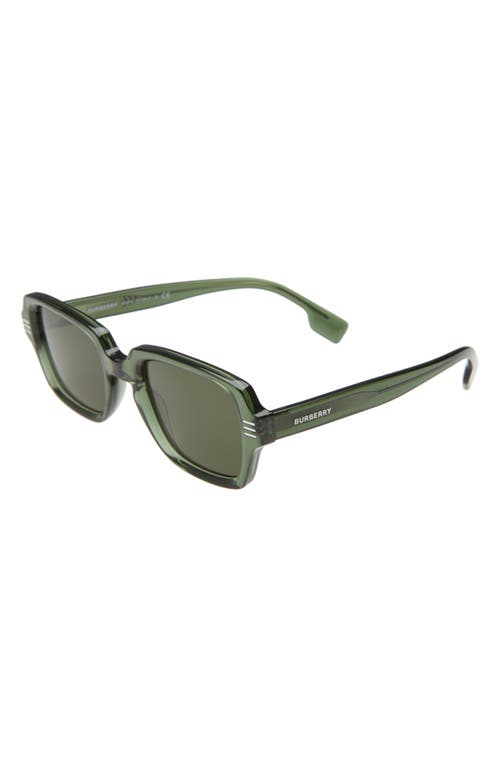 Shop Burberry 51mm Rectangular Sunglasses In Green/dark Green