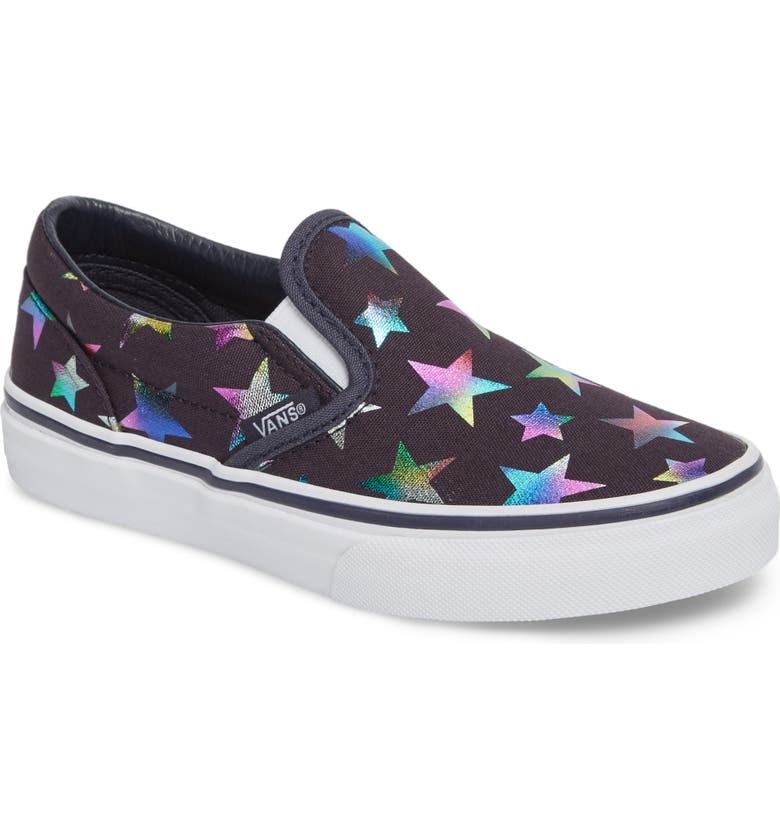 Vans Classic Rainbow Shimmer Star Slip-On Sneaker (Baby, Walker ...