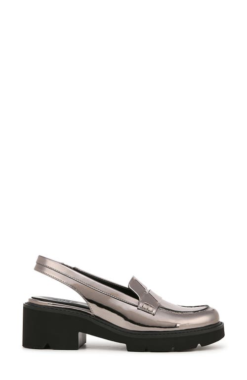 Naturalizer Darry Slingback Platform Penny Loafer In Pewter Faux Leather
