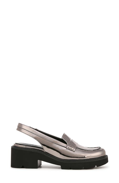 Shop Naturalizer Darry Slingback Platform Penny Loafer In Pewter Faux Leather