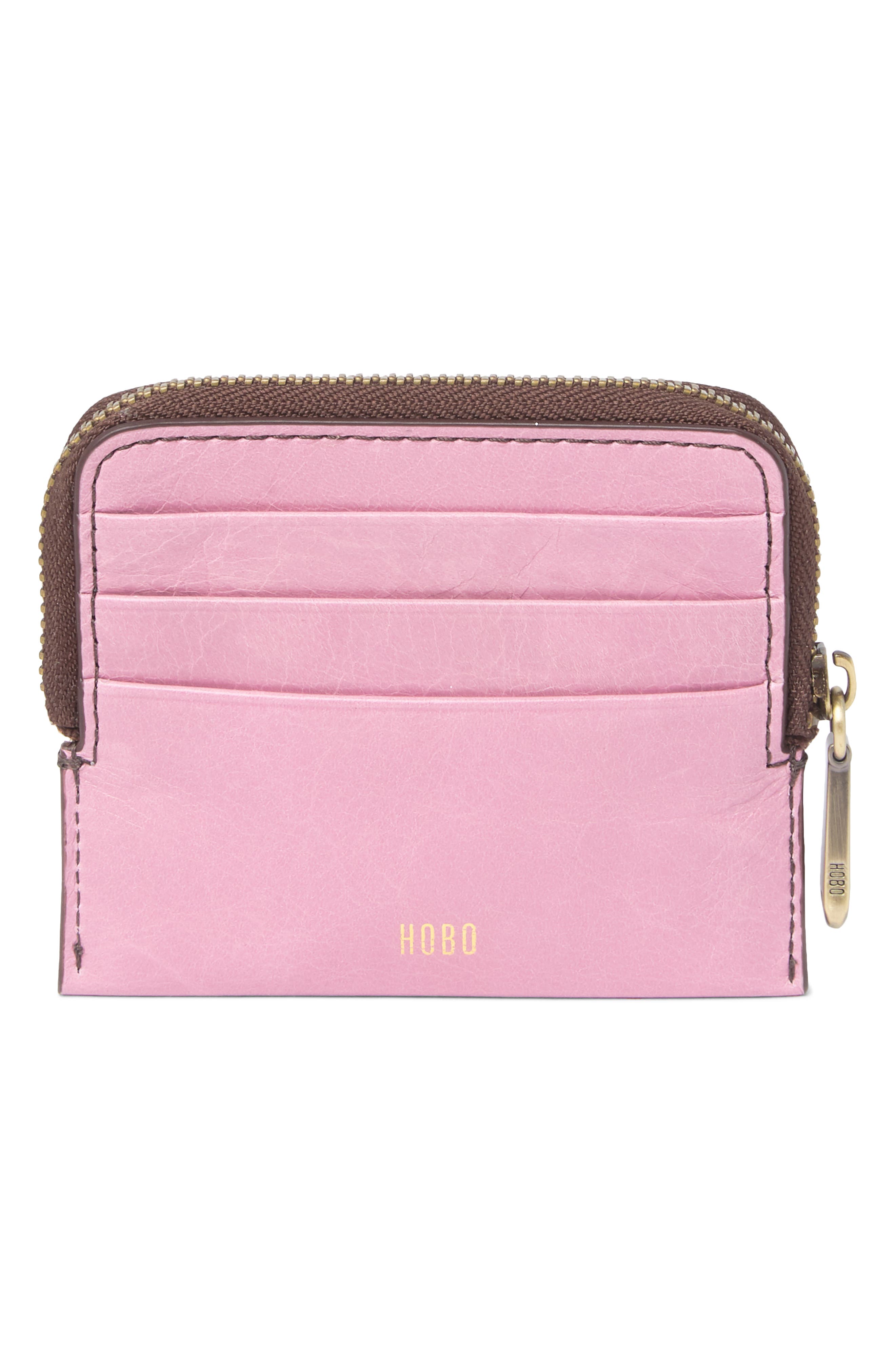 Hobo Ease Croc Embossed Leather Zip Pouch In Lilac