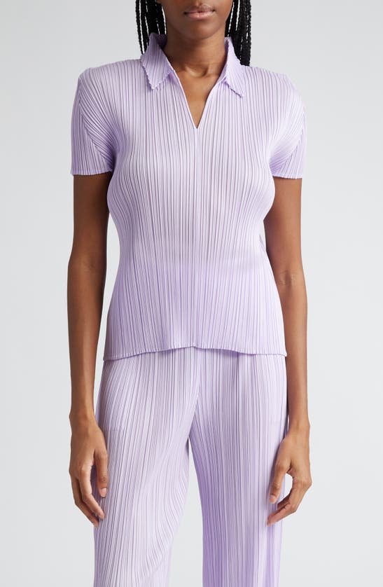 Shop Issey Miyake Monthly Colors April Pleated Top In Purple Onion
