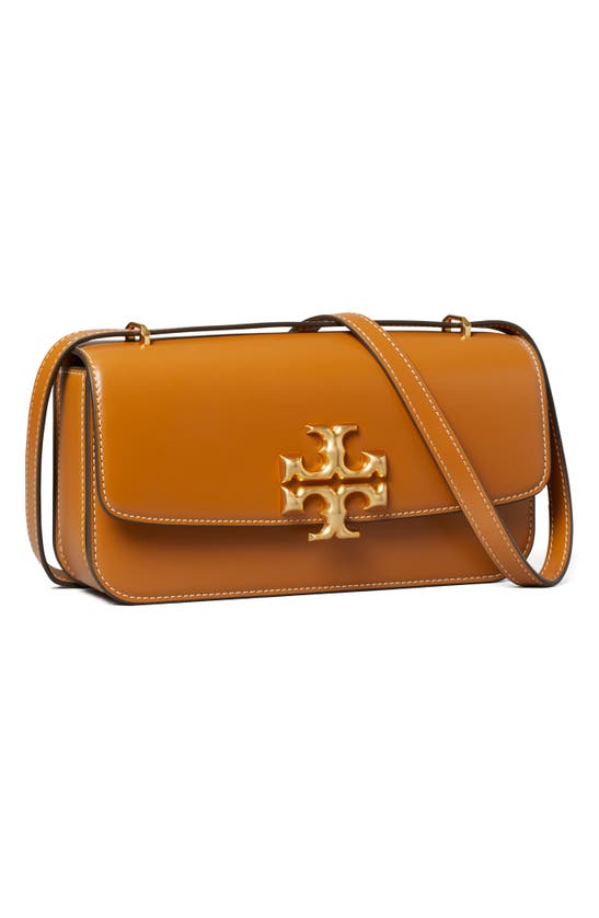 Shop Tory Burch Small Eleanor Rectangular Convertible Leather Shoulder Bag In Whiskey