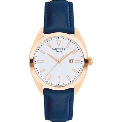 Movado Heritage Datron Leather Strap Watch, 31Mm
