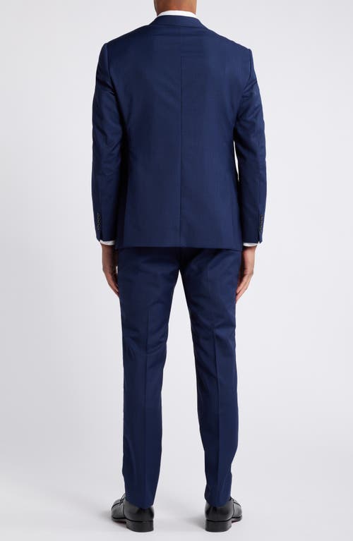 Shop Emporio Armani Microcheck Wool Suit In Royal Blue