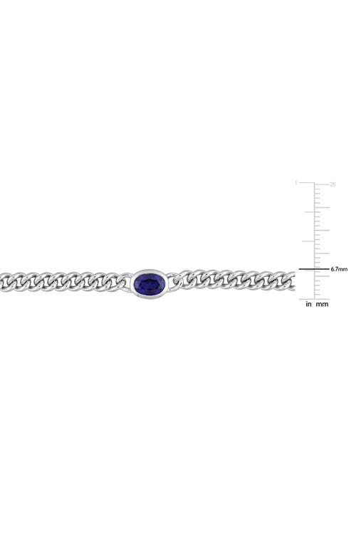 Delmar Lab-grown Blue Topaz Chain Bracelet & Pendant Necklace Set In Blue