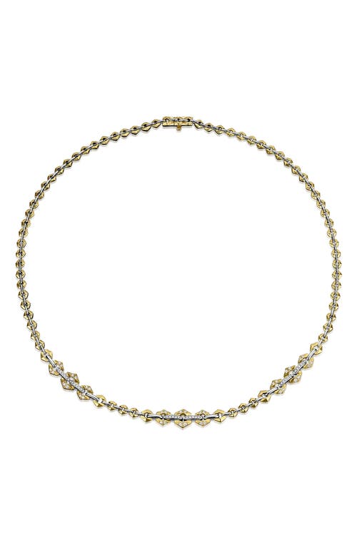 Flow Graduated Diamond Chain Necklace in Gold