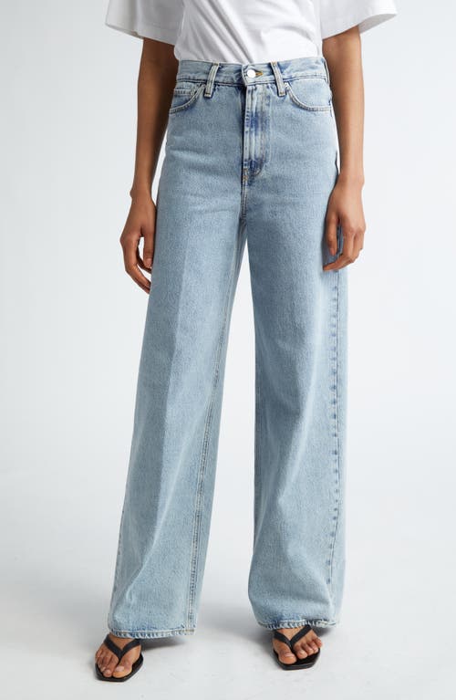 Totême Toteme Wide Leg Organic Cotton Jeans In Cool Blue