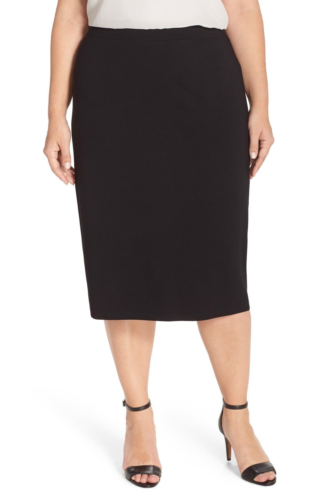 Eileen Fisher Stretch Jersey Pencil Skirt (Plus Size) Nordstrom