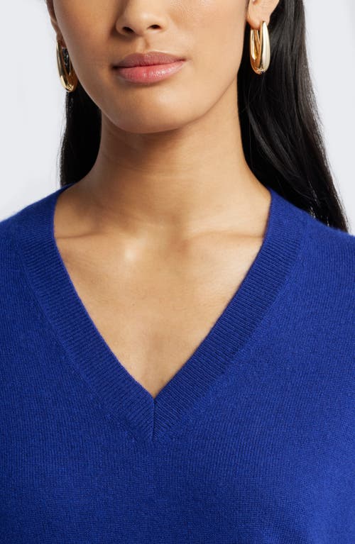 Shop Nordstrom V-neck Cashmere Sweater In Blue Beacon