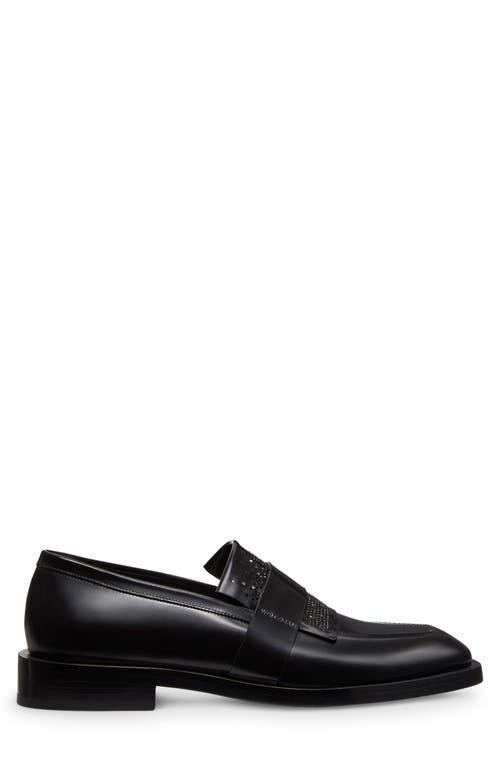 Shop Stuart Weitzman Royce Runaway Kiltie Loafer In Black/black Multi