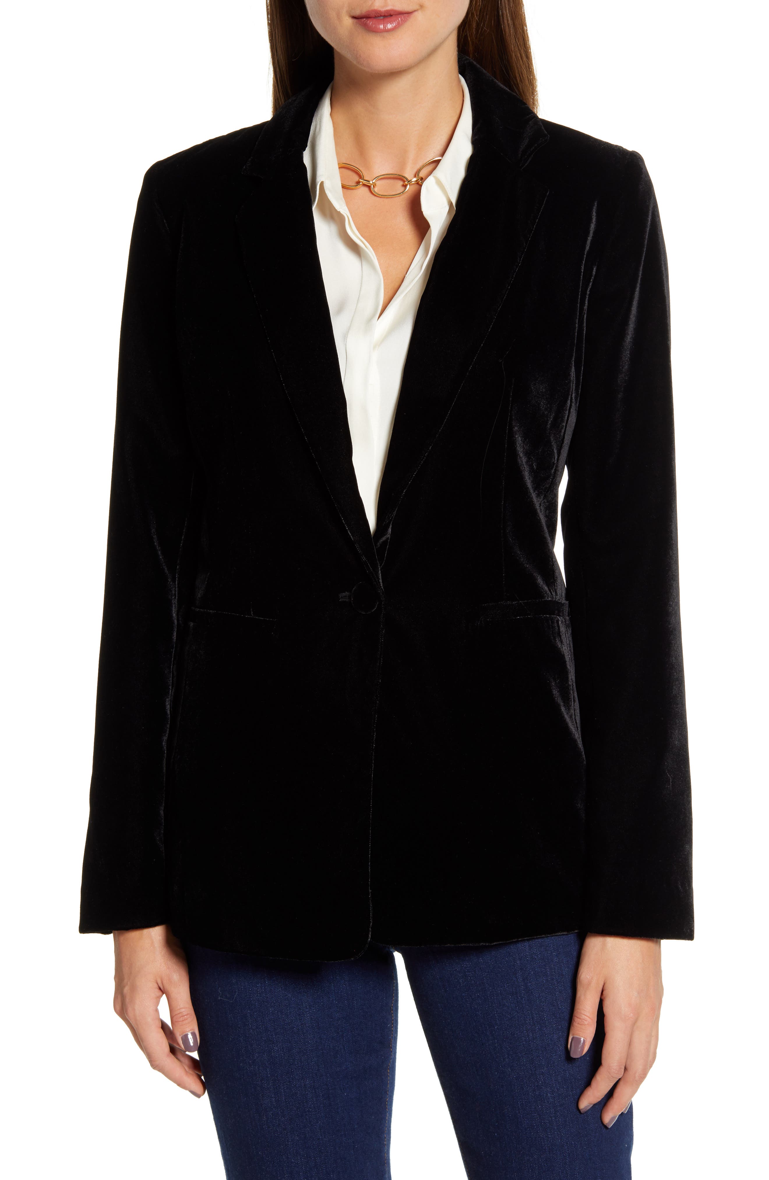 halogen velvet blazer