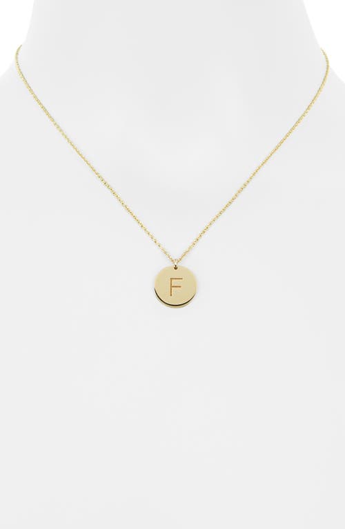 Meshmerise Initial Disc Pendant Necklace In Yellow-f