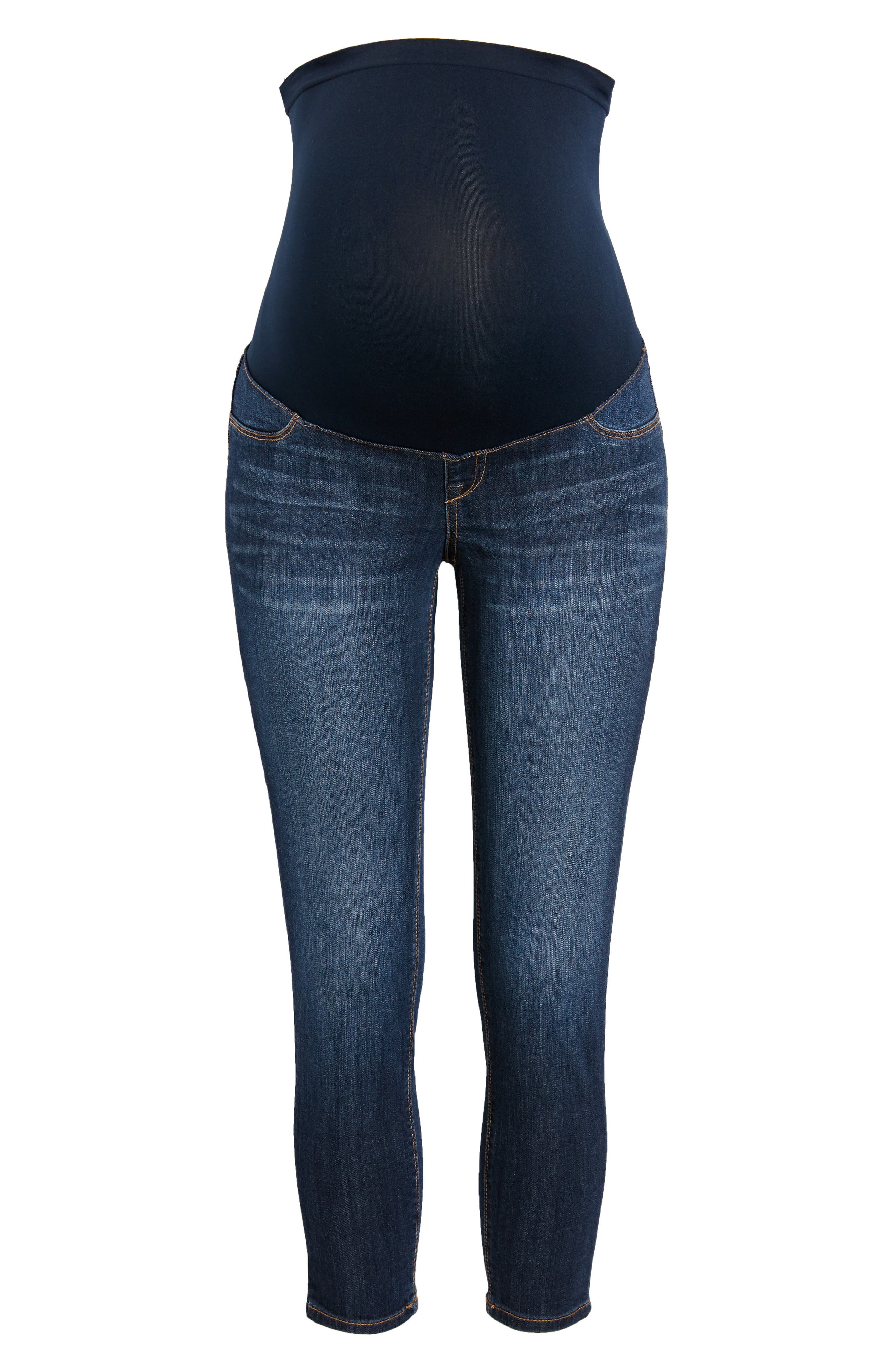 1822 Denim Over The Bump Crop Skinny Maternity Jeans In Lennox At Nordstrom, Size 27