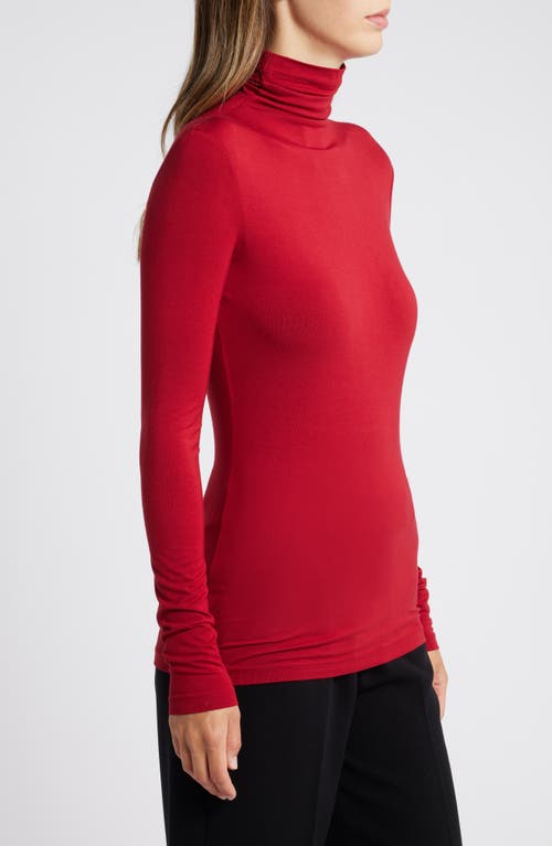 Shop Anne Klein Turtleneck Jersey Top In Titian Red