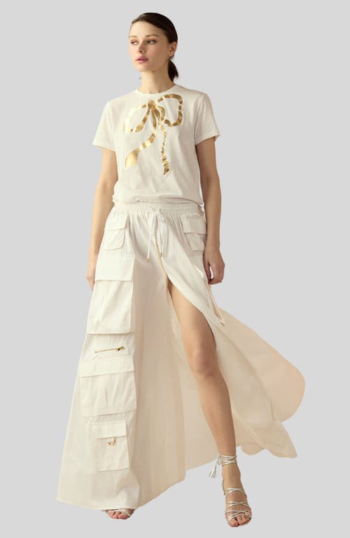 Shop Cynthia Rowley Taffeta Cargo Skirt In White