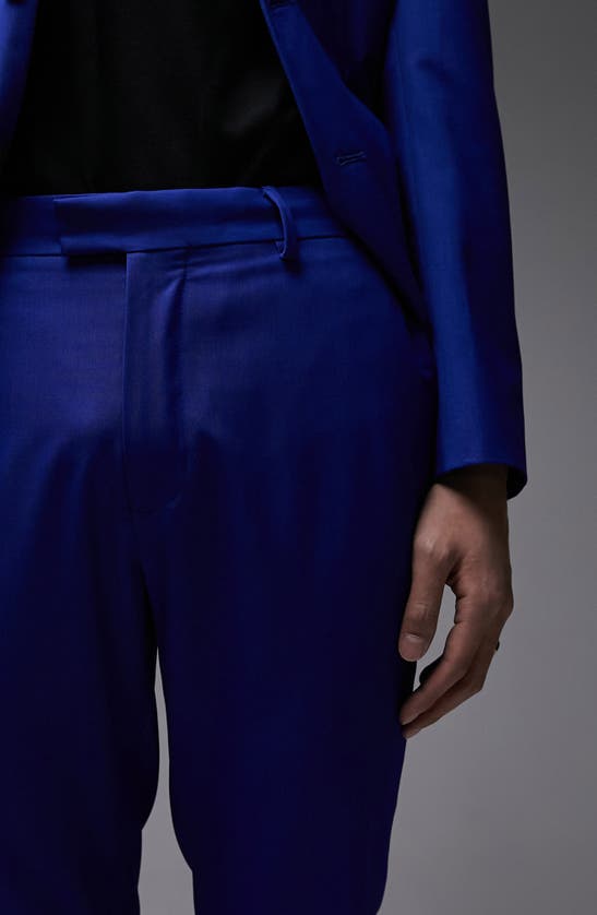 Shop Topman Slim Suit Pants In Mid Blue