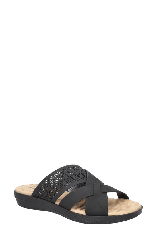 Shop Easy Street Coho Lasercut Slide Sandal In Black