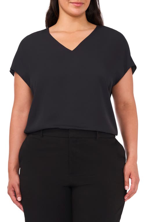 Shop Halogenr Halogen(r) Short Sleeve Satin Shell In Rich Black