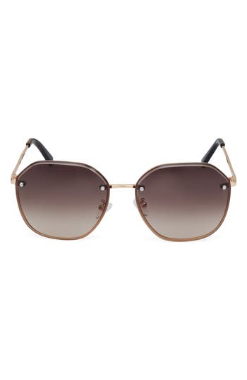 Kenneth Cole 60mm Geometric Sunglasses In Brown