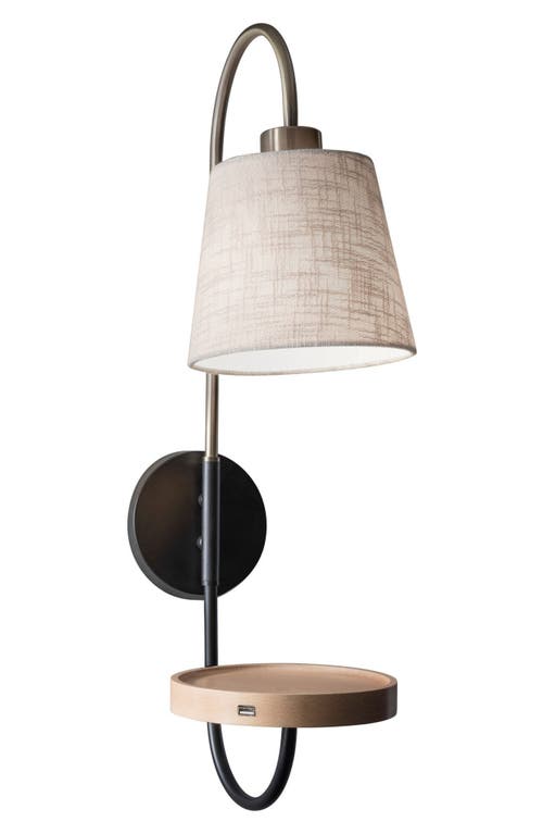 ADESSO LIGHTING Jeffrey Wall Lamp in Black/Antique Brass at Nordstrom