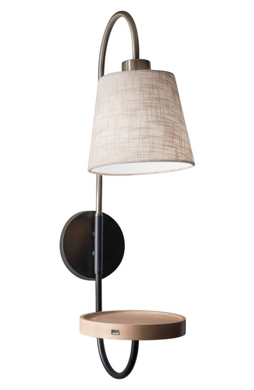 Adesso Lighting Jeffrey Wall Lamp In Black/antique Brass