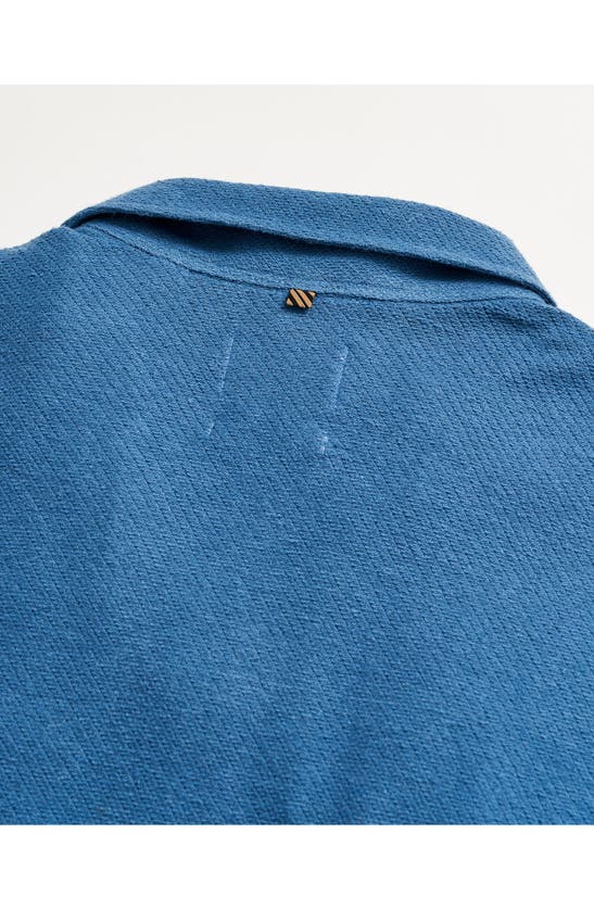 Billy Reid Hemp & Cotton Knit Polo In Dark Blue