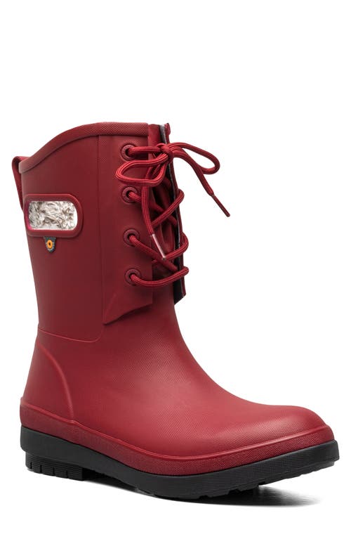 Bogs Amanda Plush Lace Ii Boot In Cranberry At Nordstrom, Size 11