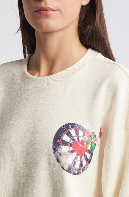 Shop Boys Lie Bullseye Kara Cotton Graphic Sweatshirt In Beige