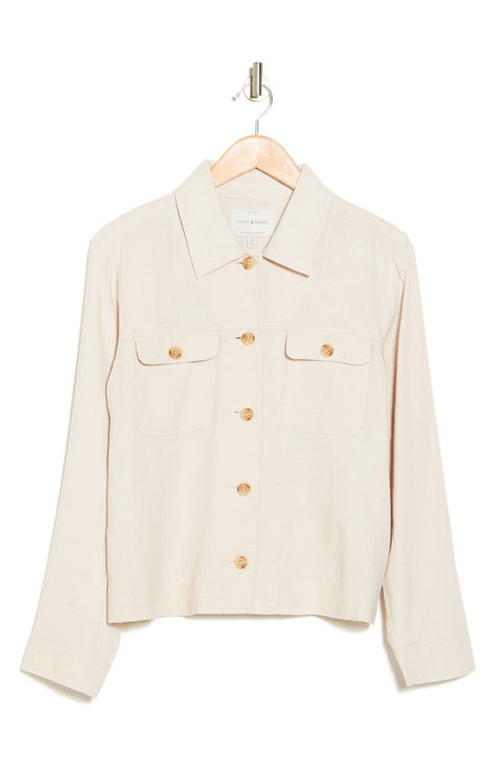Shop Lucky Brand Linen Blend Utility Jacket In Flax