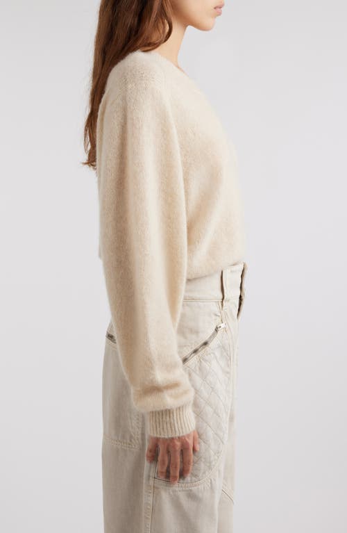 Shop Isabel Marant Lusia Silk, Baby Alpaca & Cashmere Crewneck Sweater In Beige