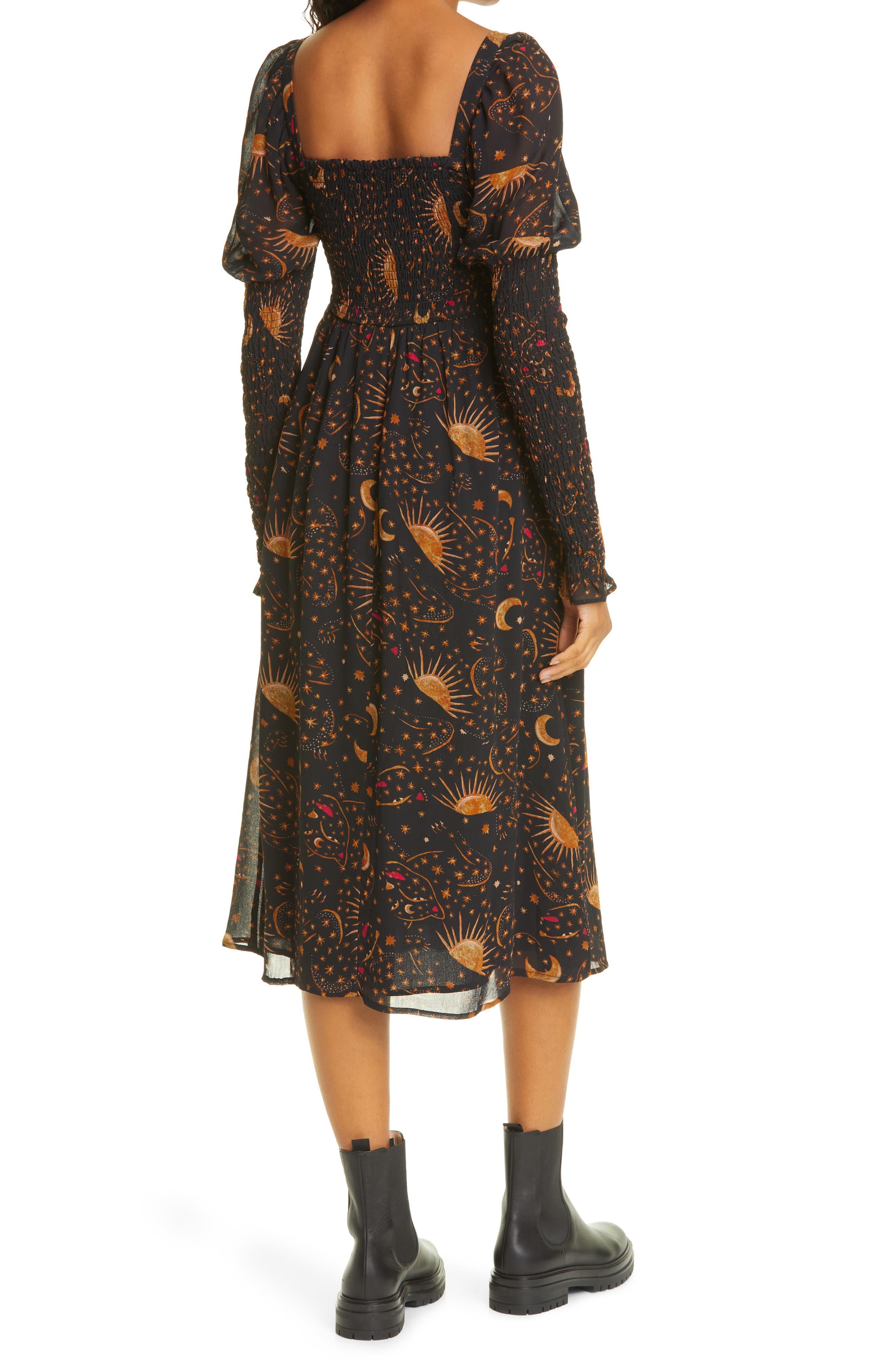 chinese dress ladies Leopard Print Knit Midi Dress