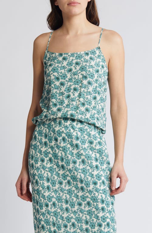 Tie Back Camisole in Ivory- Green Celia Floral