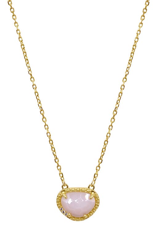 Adornia Fine 14k Yellow Gold Plated Sterling Silver Birthstone Pendant Necklace In Gold - Opal - October