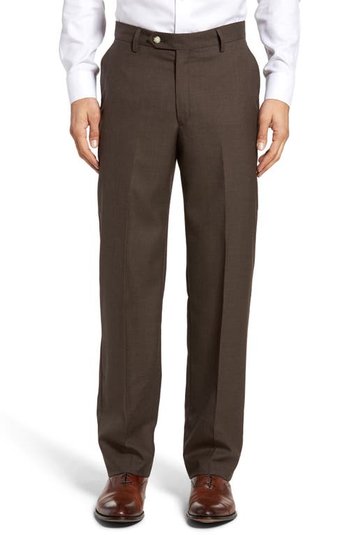 Berle Lightweight Plain Weave Flat Front Classic Fit Trousers at Nordstrom