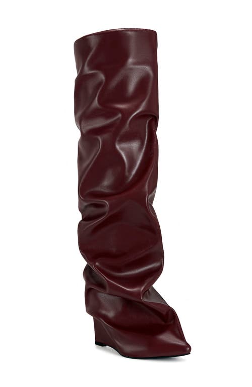 Shop Azalea Wang Teuila Over The Knee Slouch Boot In Burgundy