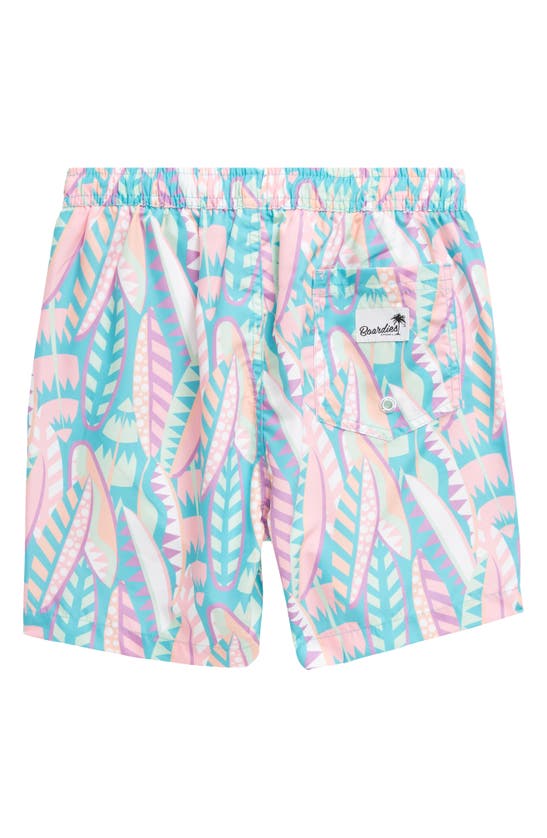 Shop Boardies Kids' Long Board Swim Trunks In Teal