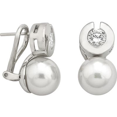 Majorica Simulated Pearl & Cubic Zirconia Stud Earrings