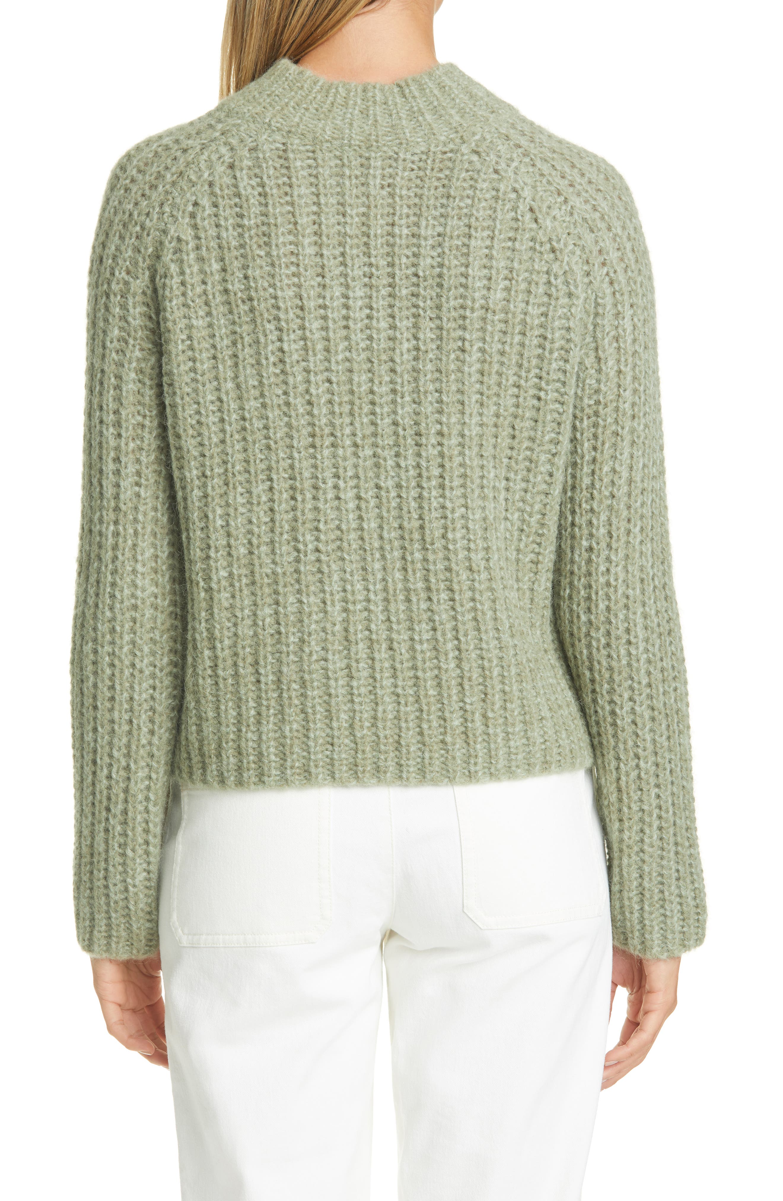 Vince Marled Shaker Stitch Raglan 